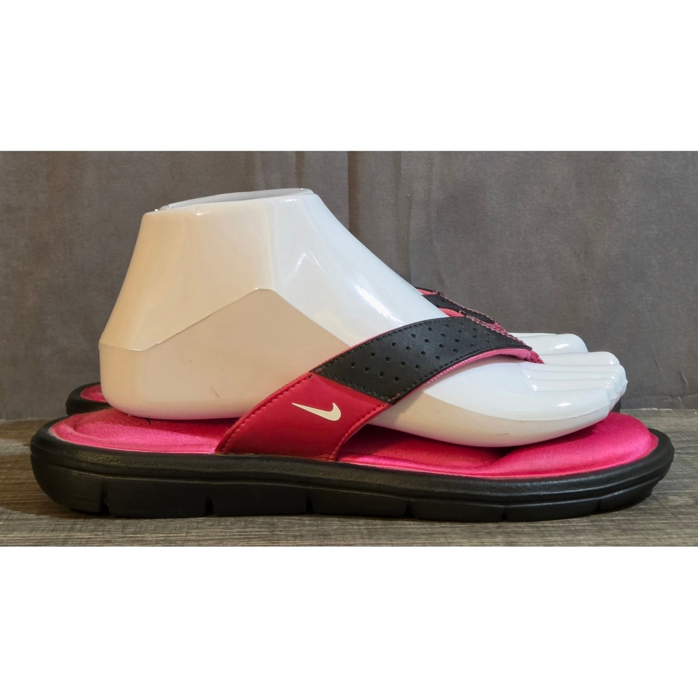 Nike Comfort Thong Flip Flops Women's Size 8 Pink Black